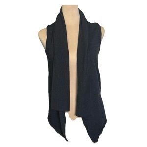 Eddie Bauer Wool Sweater Vest Women’s Size S Gray Open Front Sleeveless